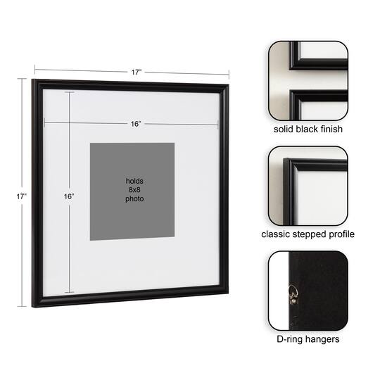 Kate and Laurel 16" x 16" Adlynn Photo Frame with 8" x 8" Mat